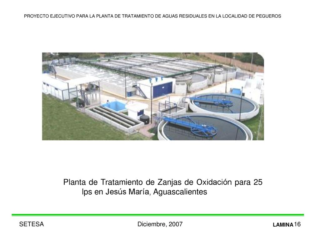PROYECTO EJECUTIVO PARA LA PLANTA DE TRATAMIENTO DE AGUAS RESIDUALES EN LA LOCALIDAD DE PEGUEROS