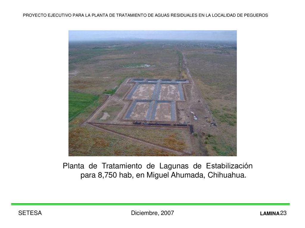 PROYECTO EJECUTIVO PARA LA PLANTA DE TRATAMIENTO DE AGUAS RESIDUALES EN LA LOCALIDAD DE PEGUEROS