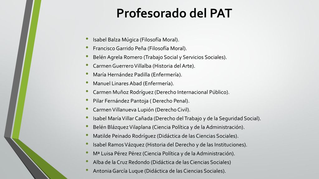 Profesorado del PAT Isabel Balza Múgica (Filosofía Moral).