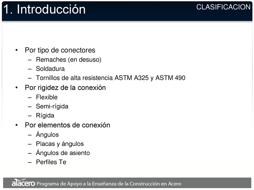 1. Introducción CLASIFICACION Por tipo de conectores