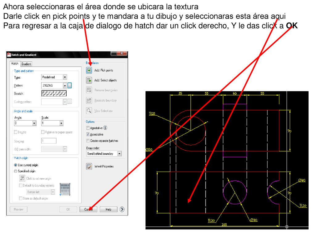 Ahora seleccionaras el área donde se ubicara la textura