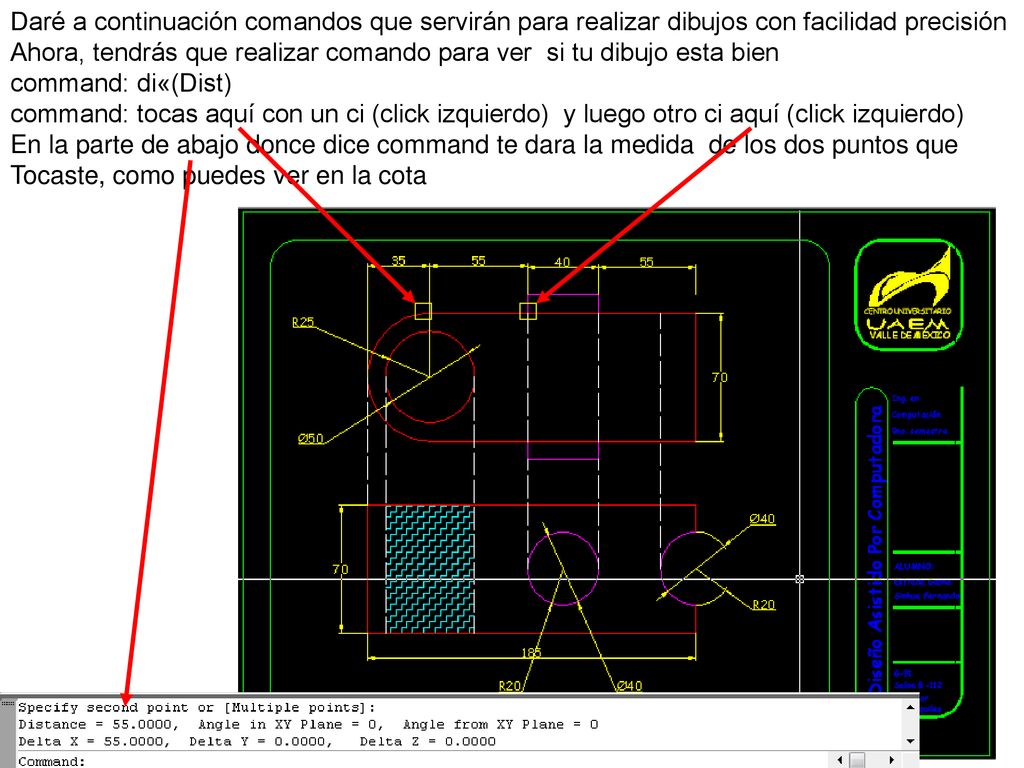 Daré a continuación comandos que servirán para realizar dibujos con facilidad precisión