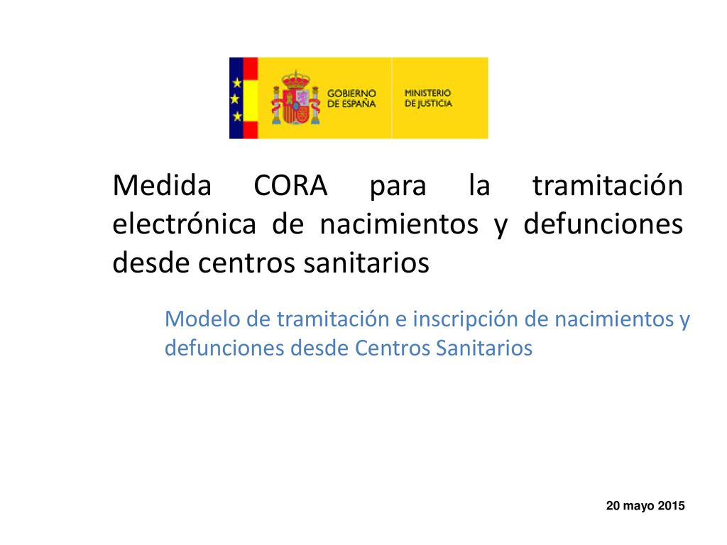 Medida CORA para la tramitación electrónica de nacimientos y defunciones desde centros sanitarios