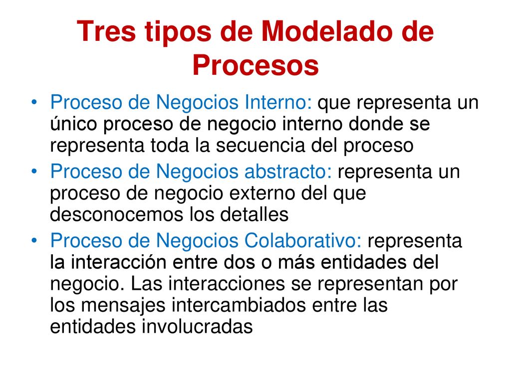 Tres tipos de Modelado de Procesos