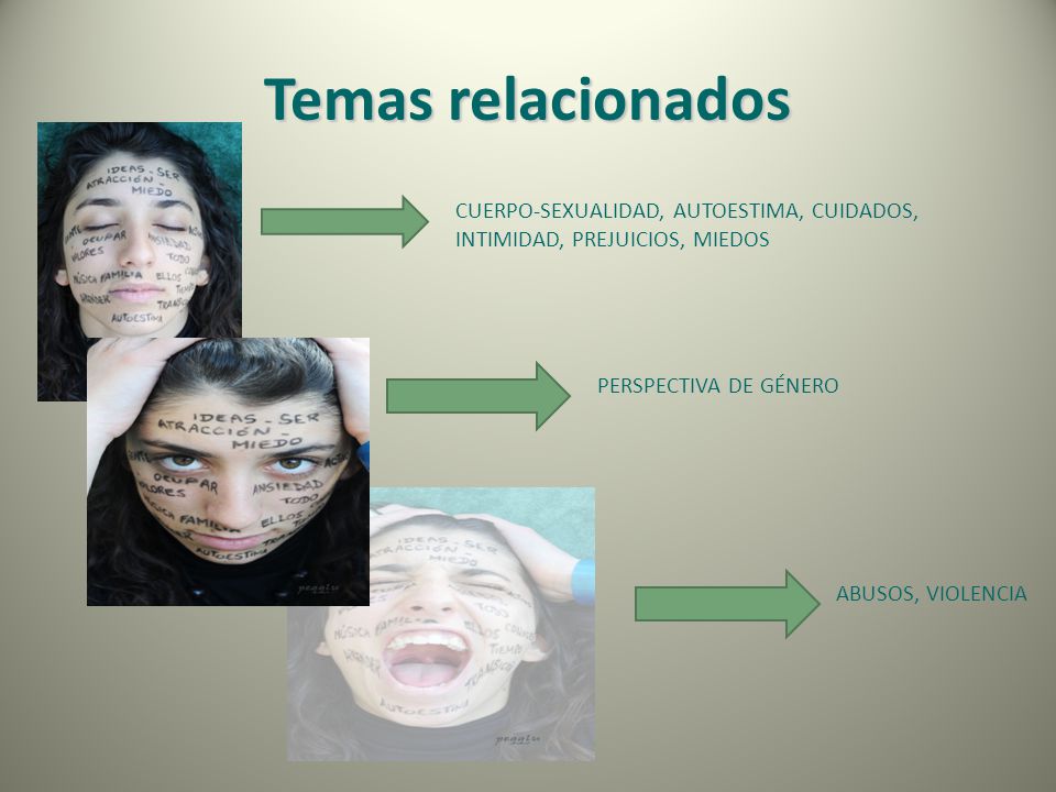 Temas relacionados CUERPO-SEXUALIDAD, AUTOESTIMA, CUIDADOS, INTIMIDAD, PREJUICIOS, MIEDOS. PERSPECTIVA DE GÉNERO.