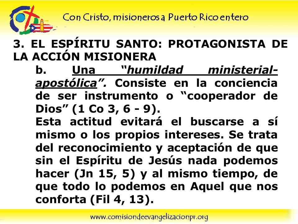 3. EL ESPÍRITU SANTO: PROTAGONISTA DE LA ACCIÓN MISIONERA
