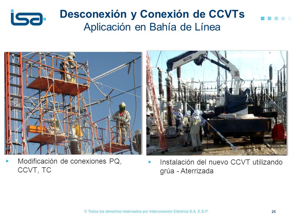 Desconexión y Conexión de CCVTs Aplicación en Bahía de Línea