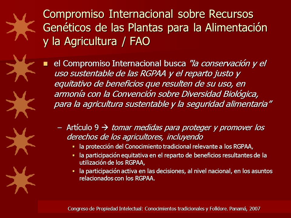 Compromiso Internacional sobre Recursos Genéticos de las Plantas para la Alimentación y la Agricultura / FAO