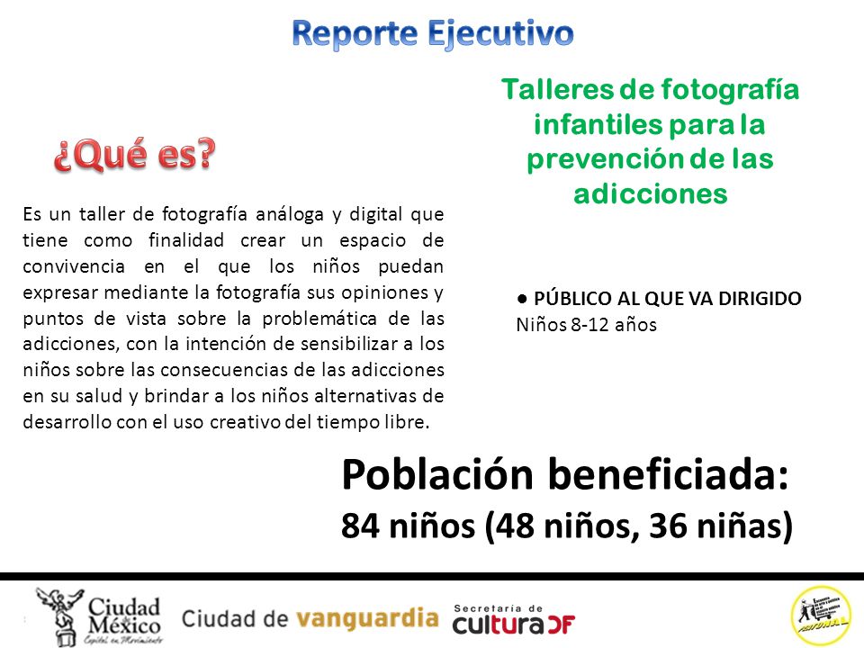 Talleres de fotografía infantiles para la prevención de las adicciones