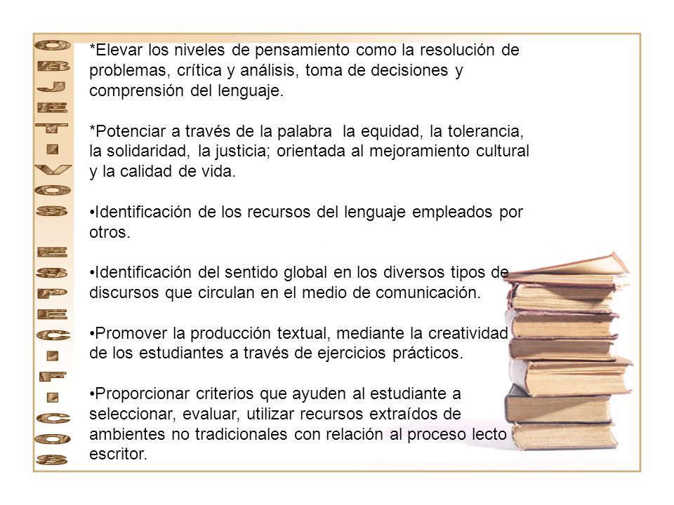 OBJETIVOS ESPECIFICOS