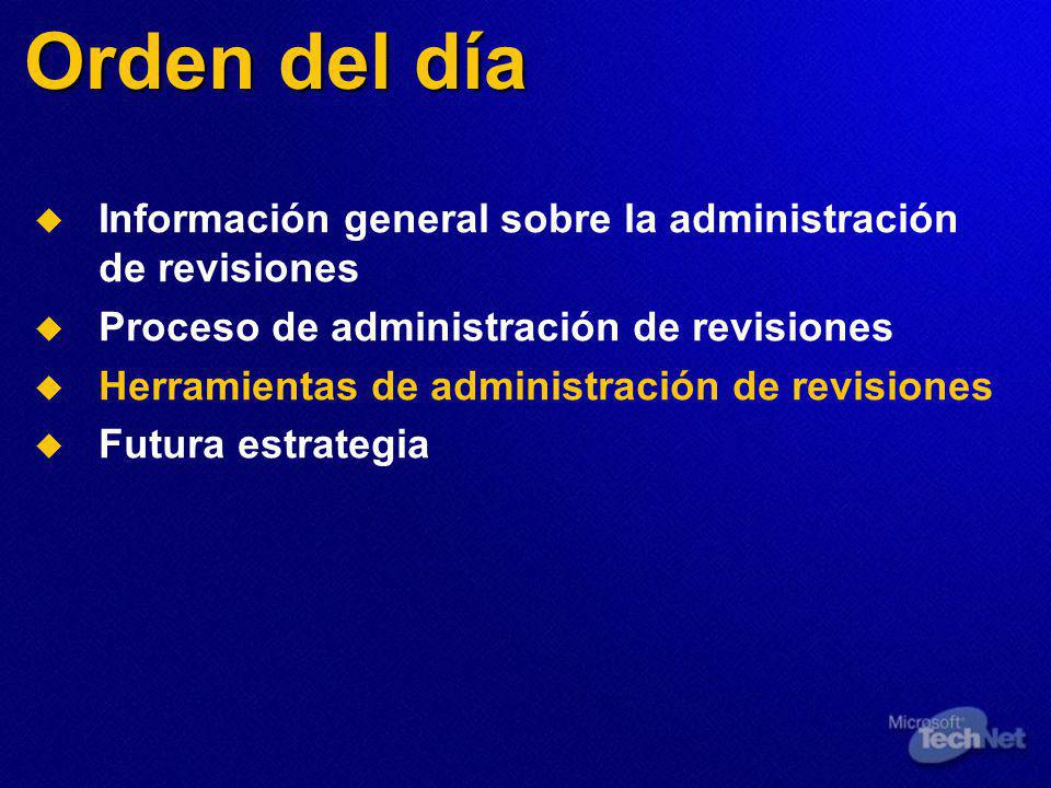 Orden del día Información general sobre la administración de revisiones. Proceso de administración de revisiones.