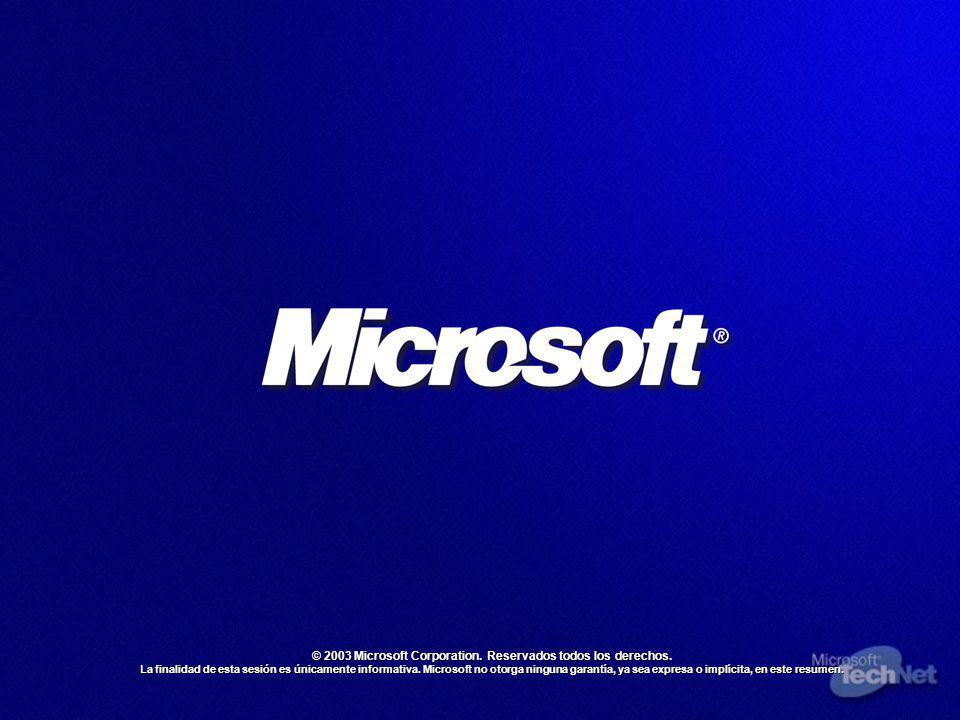 © 2003 Microsoft Corporation. Reservados todos los derechos.