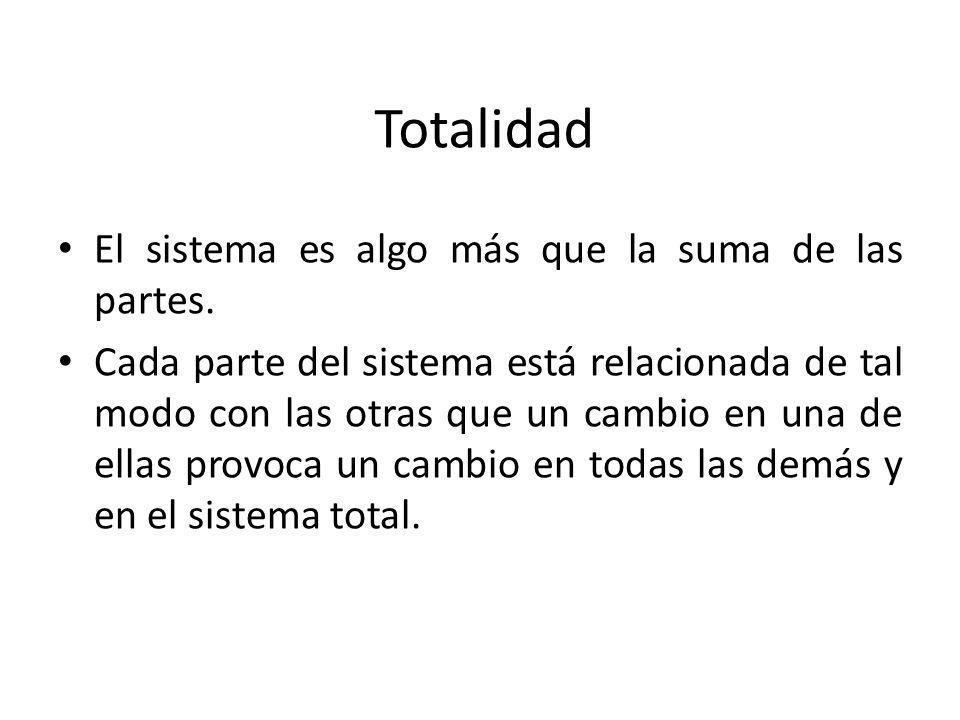 Totalidad El sistema es algo más que la suma de las partes.