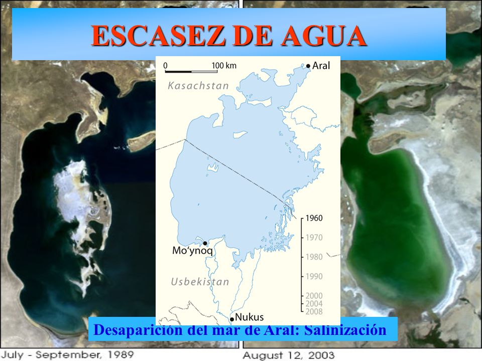 ESCASEZ DE AGUA Desaparición del mar de Aral: Salinización
