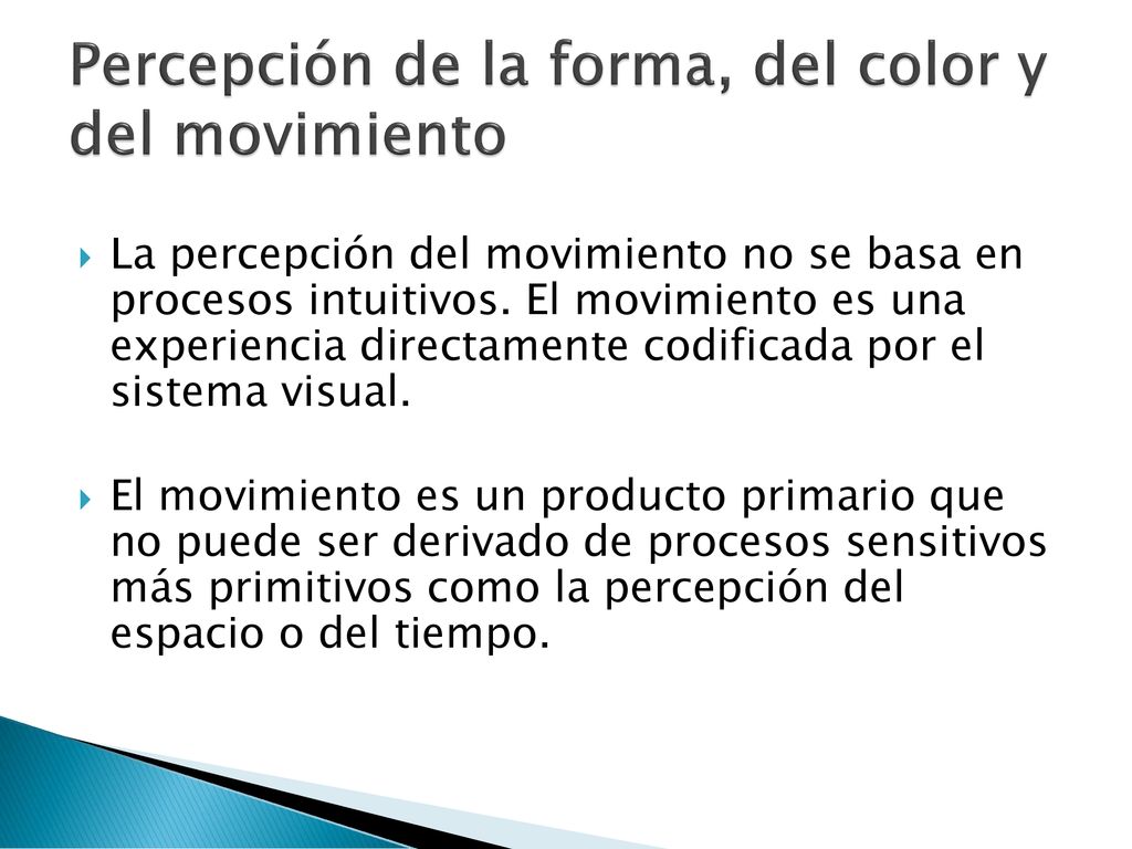 Percepción de la forma, del color y del movimiento
