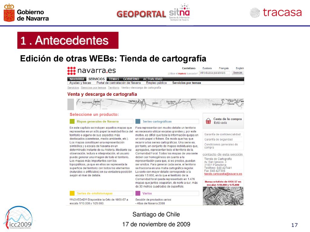 1 . Antecedentes Edición de otras WEBs: Tienda de cartografía