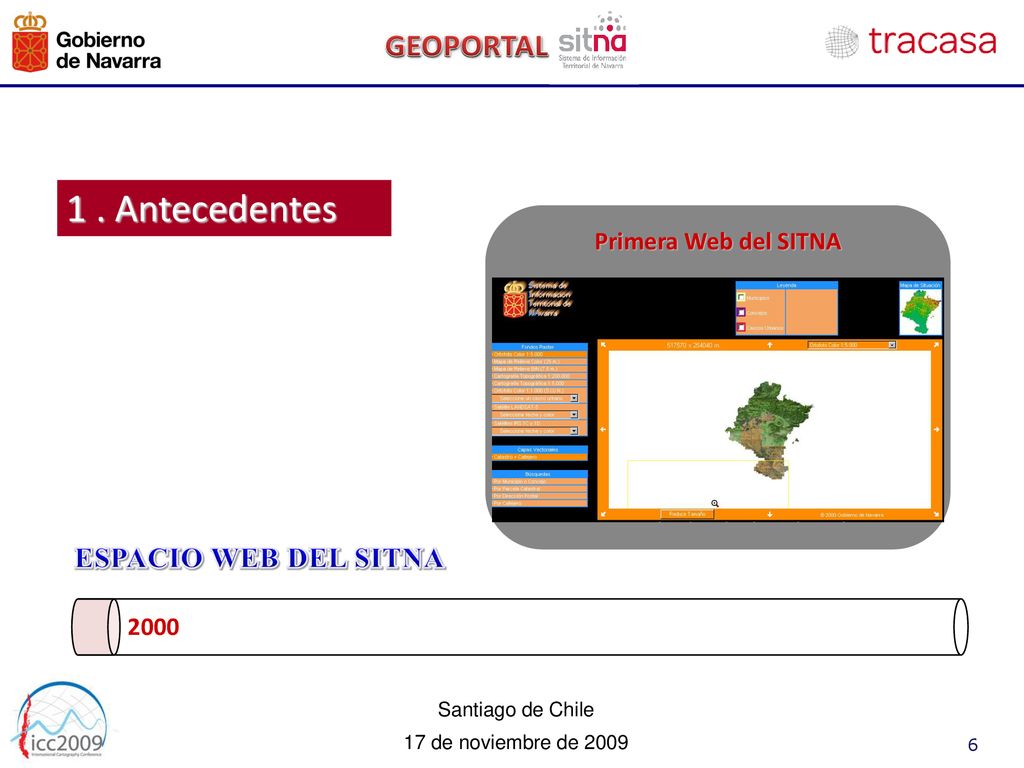 1 . Antecedentes Primera Web del SITNA ESPACIO WEB DEL SITNA