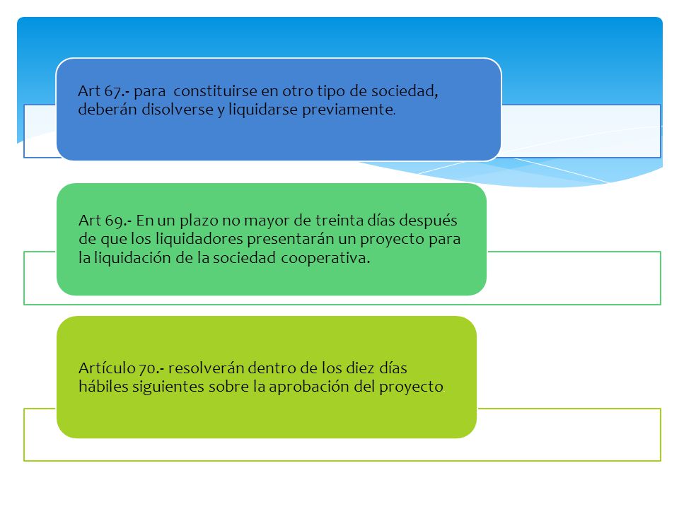 Art 67.- para constituirse en otro tipo de sociedad, deberán disolverse y liquidarse previamente.