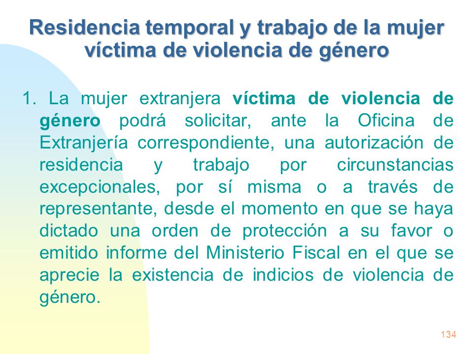 Residencia temporal y trabajo de la mujer víctima de violencia de género