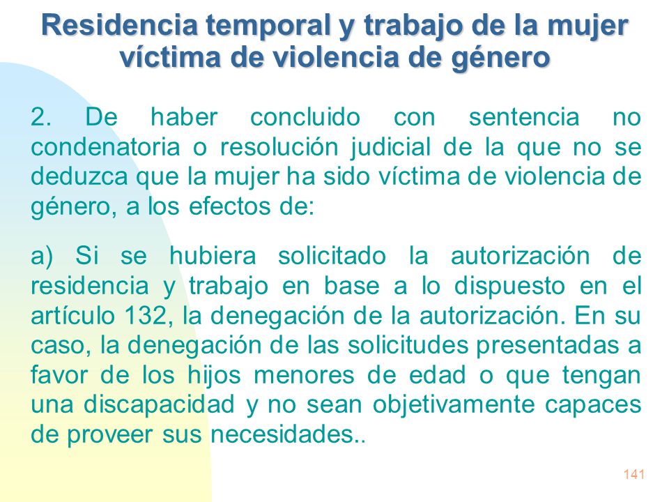 Residencia temporal y trabajo de la mujer víctima de violencia de género