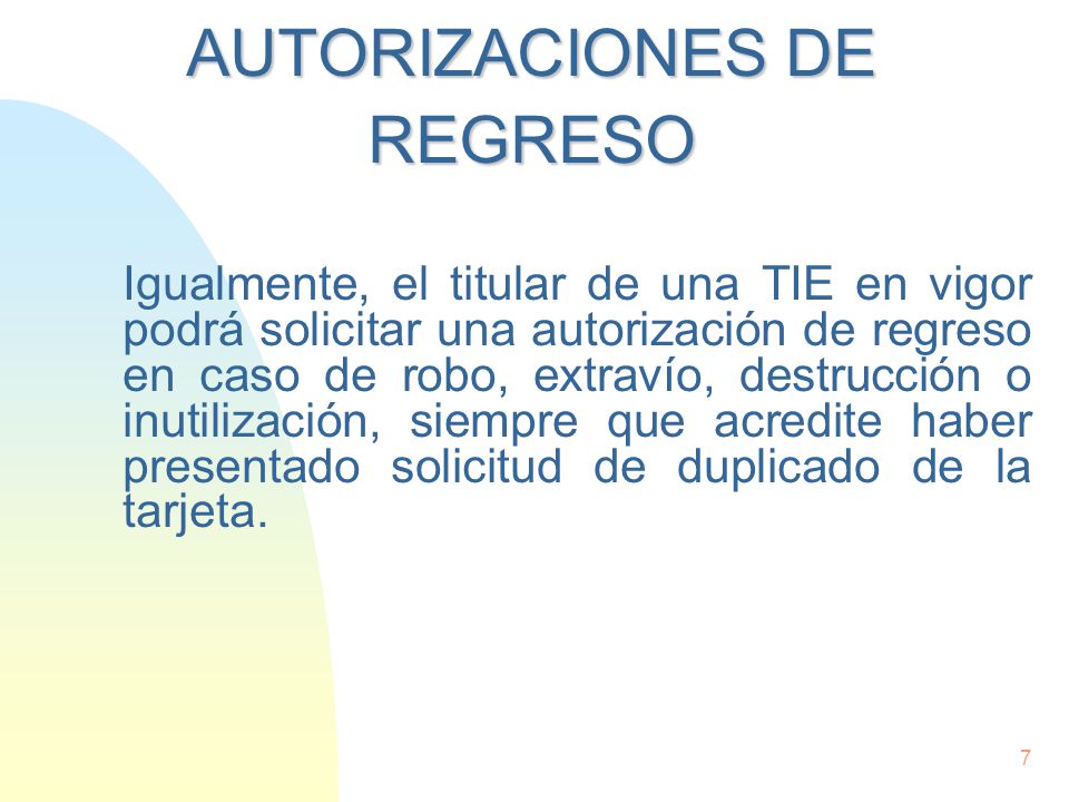 AUTORIZACIONES DE REGRESO