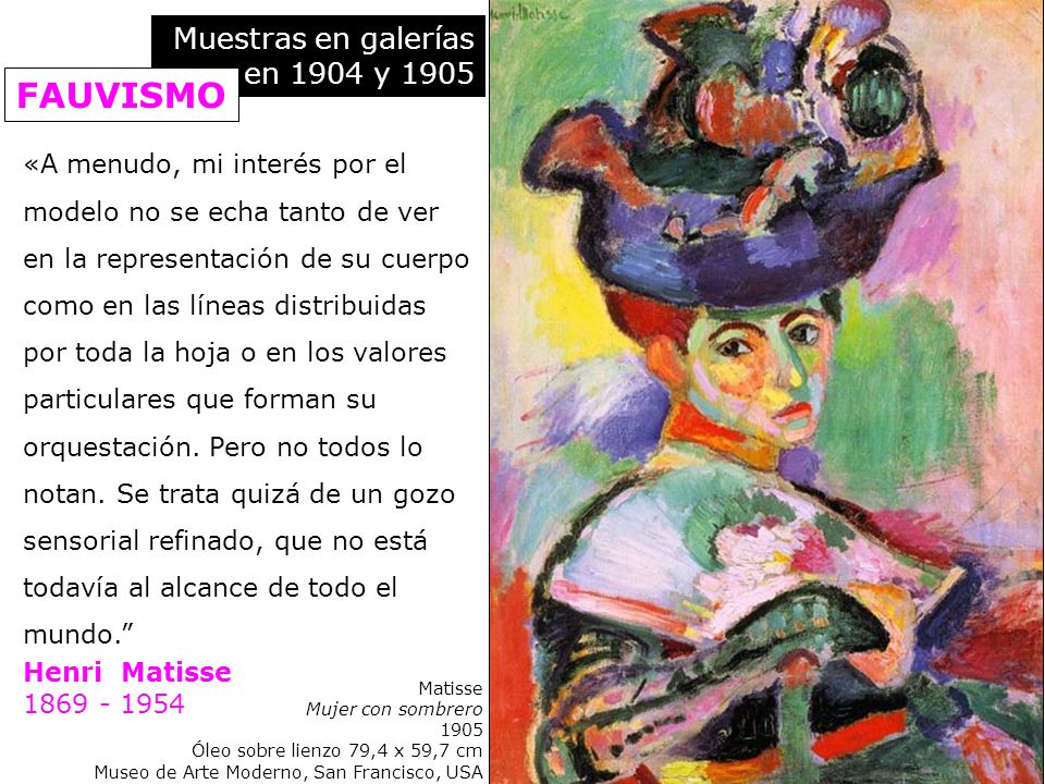 FAUVISMO Muestras en galerías en 1904 y 1905