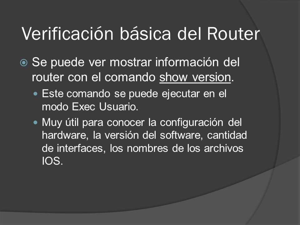 Verificación básica del Router