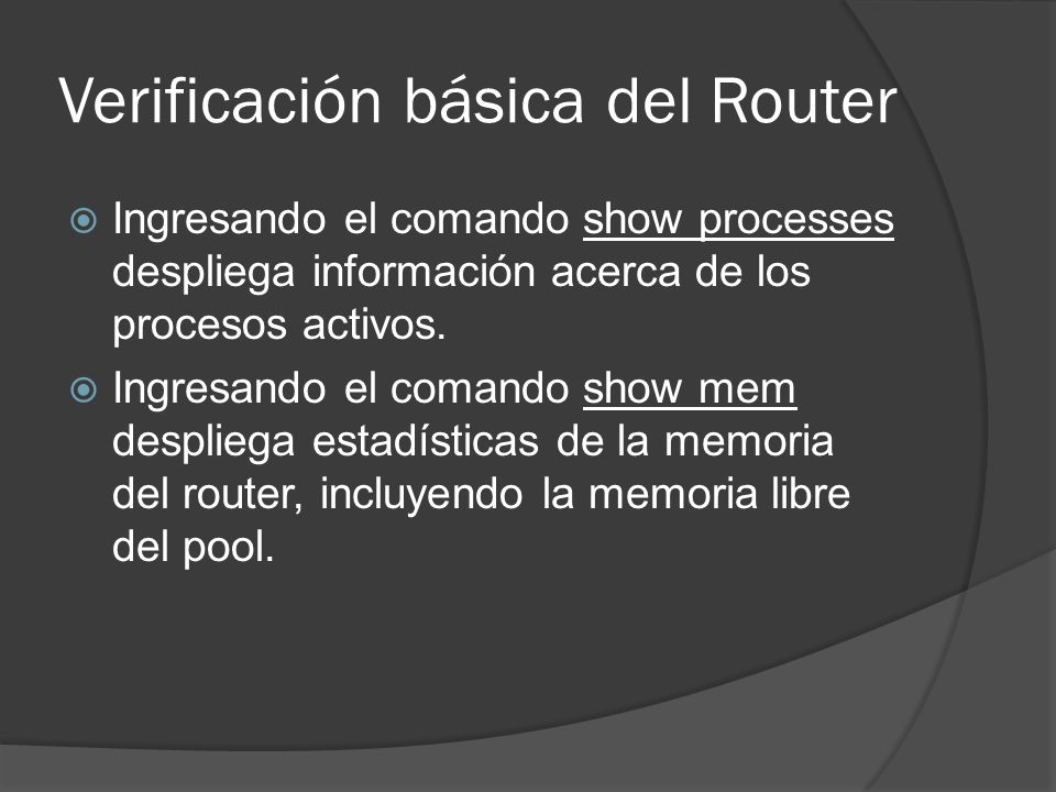 Verificación básica del Router