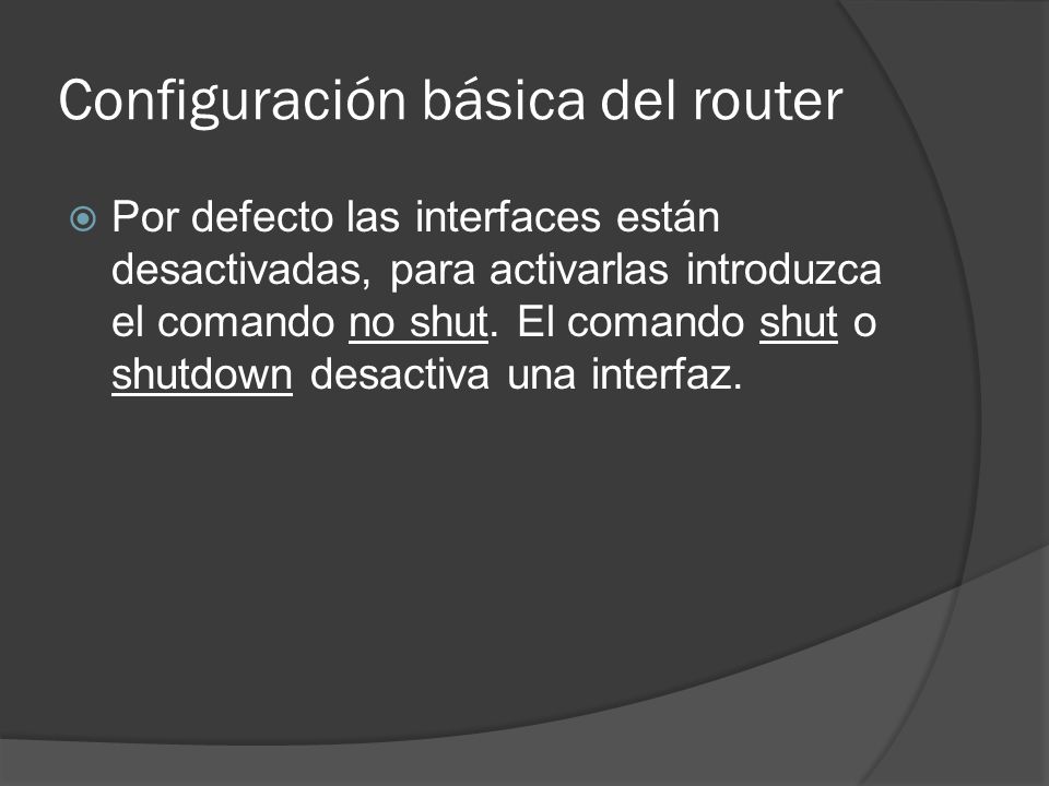Configuración básica del router