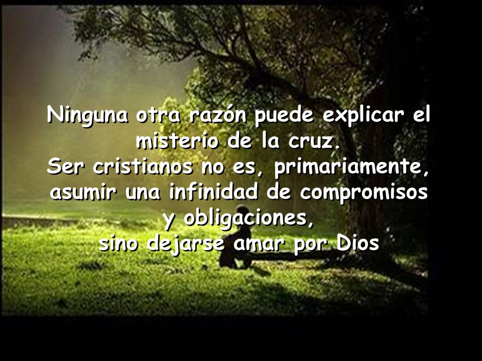 Ninguna otra razón puede explicar el misterio de la cruz.