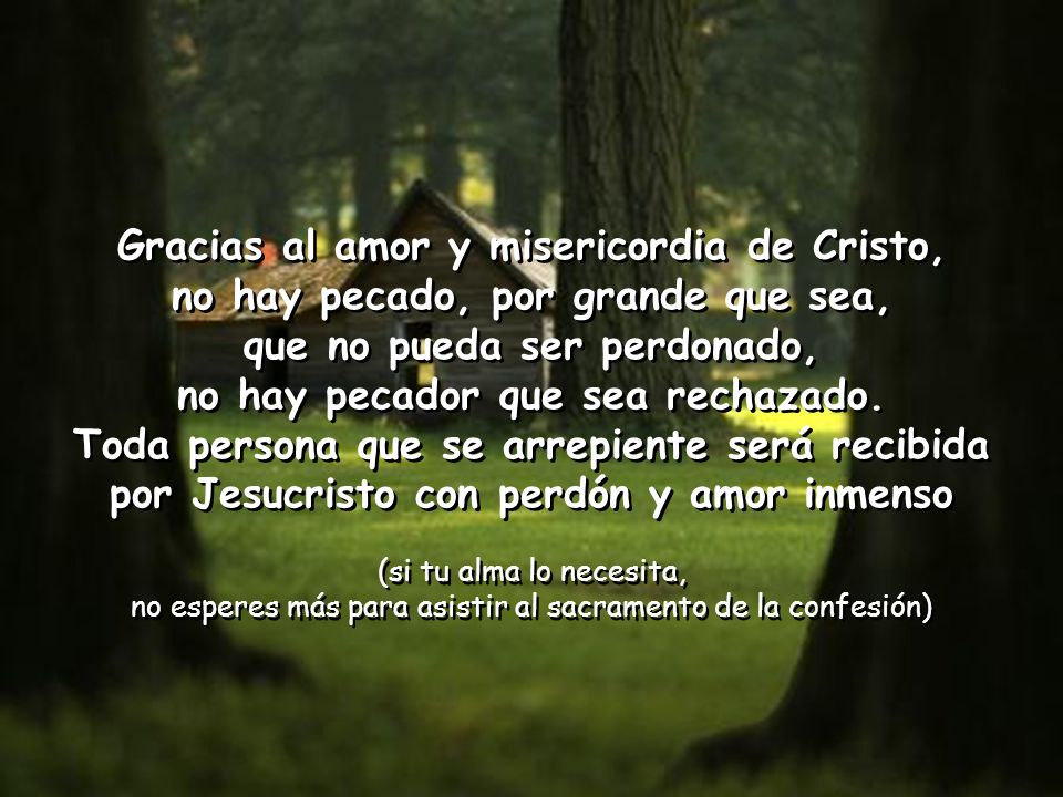 Gracias al amor y misericordia de Cristo,