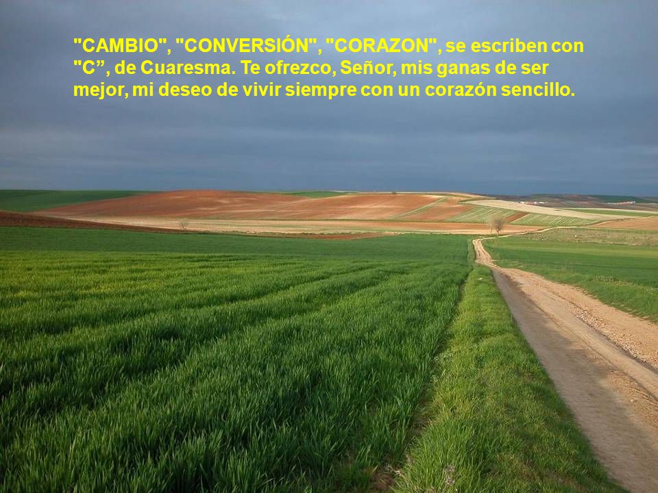 CAMBIO , CONVERSIÓN , CORAZON , se escriben con C , de Cuaresma