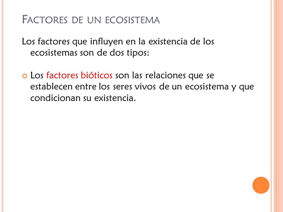 Factores de un ecosistema