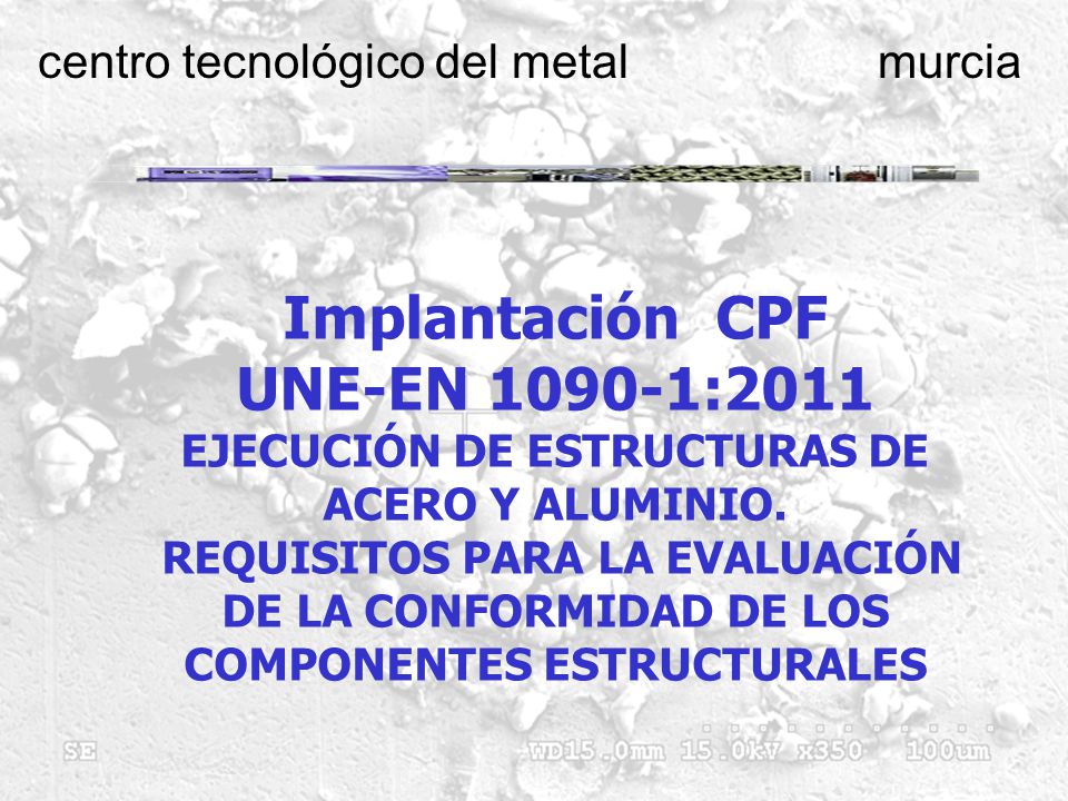 Implantación CPF UNE-EN :2011 EJECUCIÓN DE ESTRUCTURAS DE ACERO Y ALUMINIO.