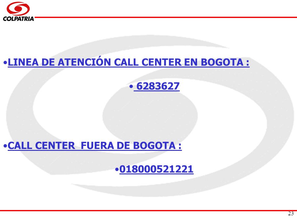 LINEA DE ATENCIÓN CALL CENTER EN BOGOTA :