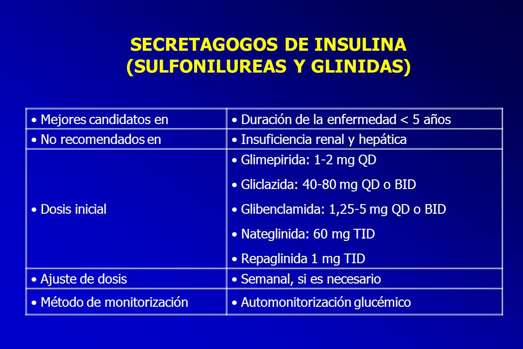 SECRETAGOGOS DE INSULINA (SULFONILUREAS Y GLINIDAS)