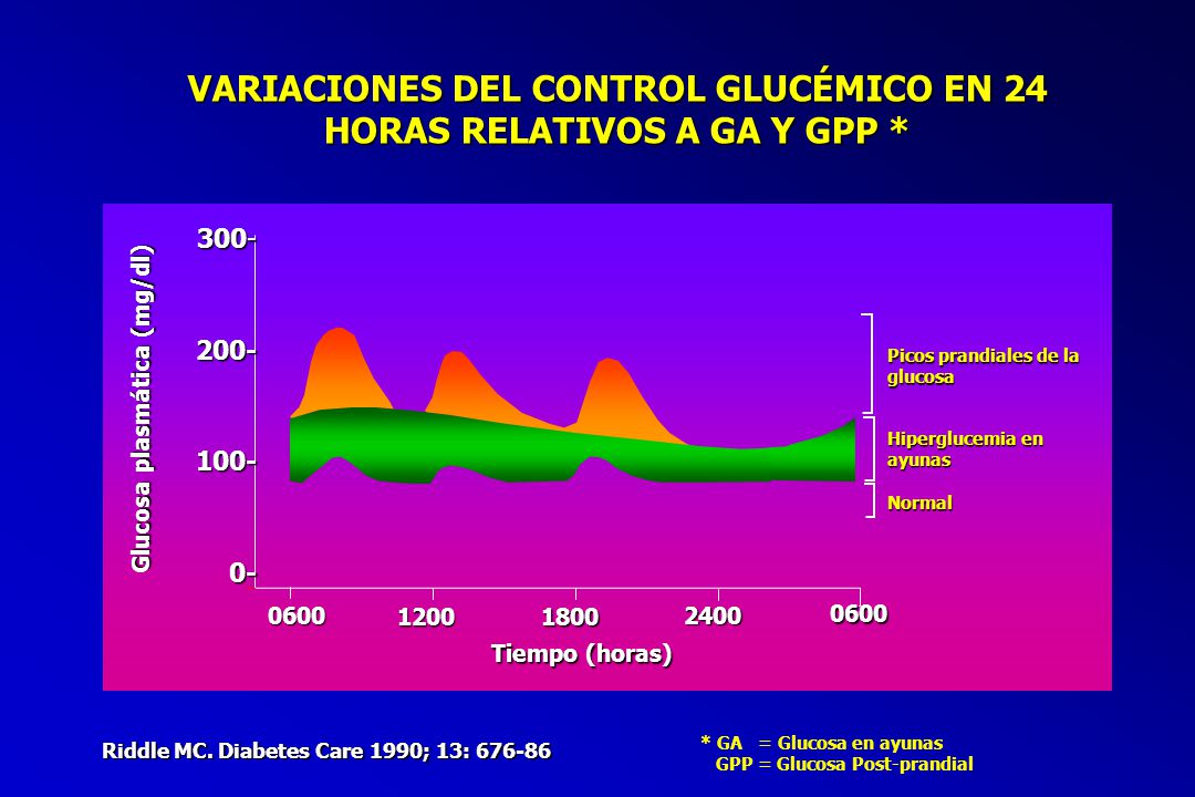 VARIACIONES DEL CONTROL GLUCÉMICO EN 24 HORAS RELATIVOS A GA Y GPP *
