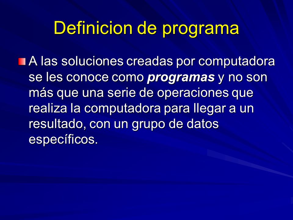 Definicion de programa