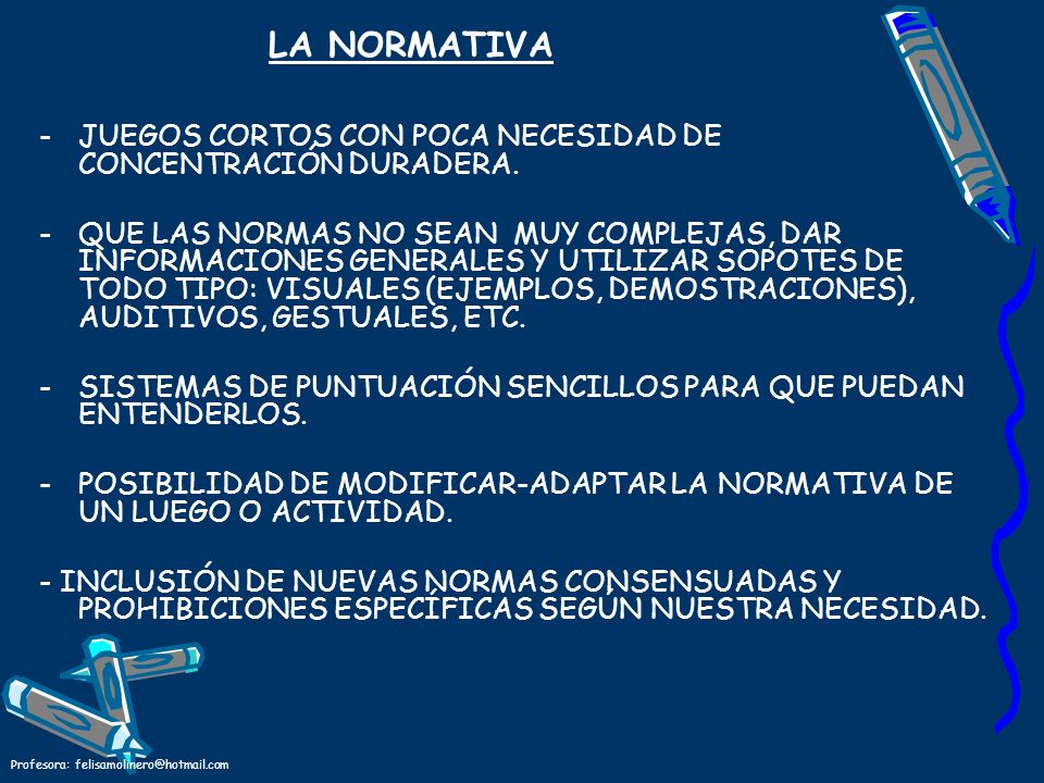 LA NORMATIVA JUEGOS CORTOS CON POCA NECESIDAD DE CONCENTRACIÓN DURADERA.