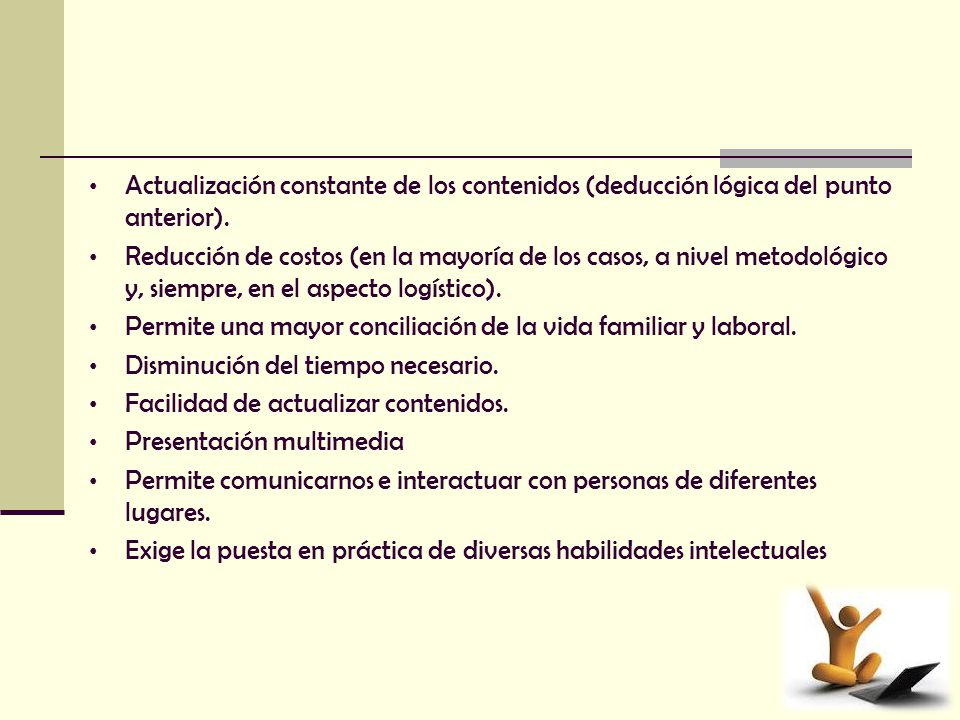 Actualización constante de los contenidos (deducción lógica del punto anterior).