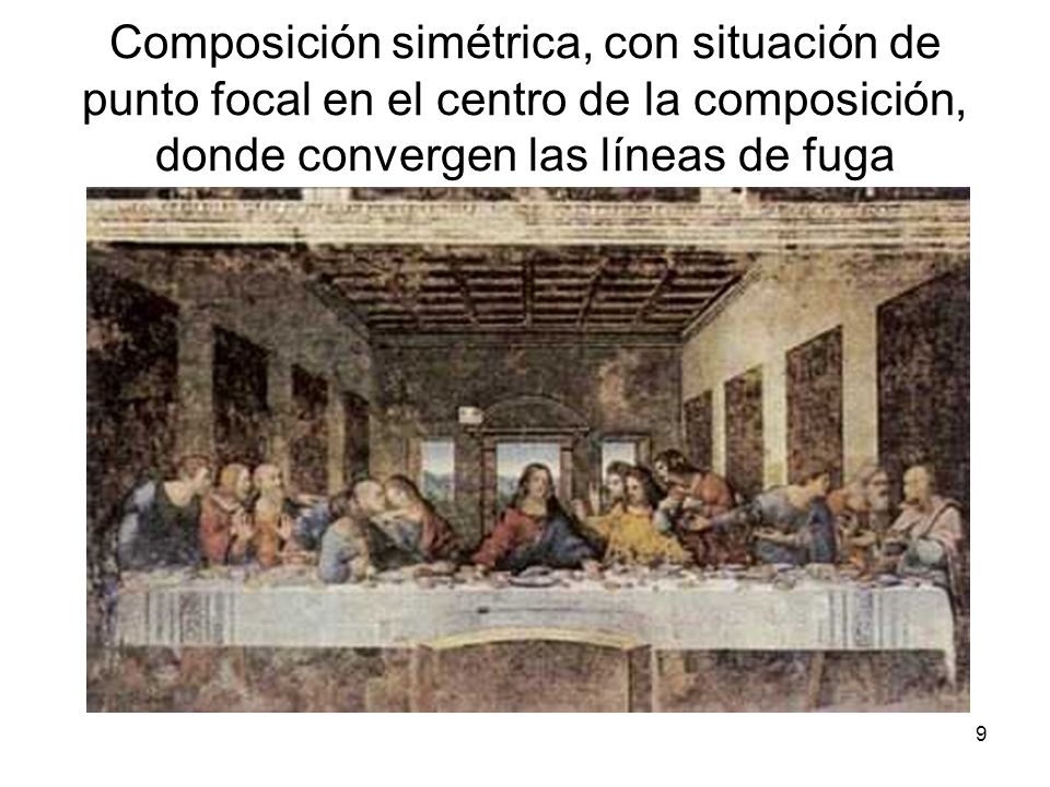 Composición simétrica, con situación de punto focal en el centro de la composición, donde convergen las líneas de fuga