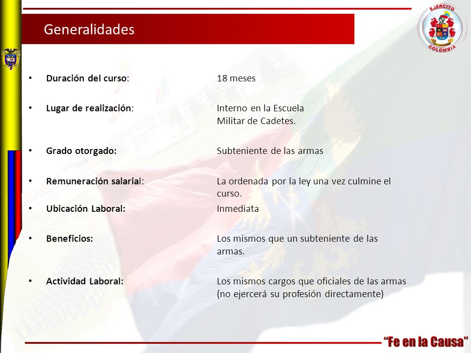 Generalidades Duración del curso: 18 meses