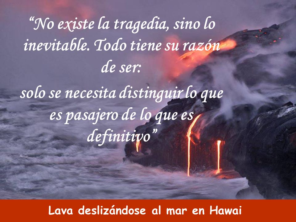 No existe la tragedia, sino lo inevitable. Todo tiene su razón de ser:
