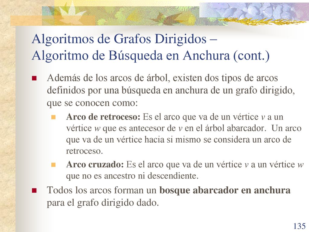 Algoritmos de Grafos Dirigidos – Algoritmo de Búsqueda en Anchura (cont.)