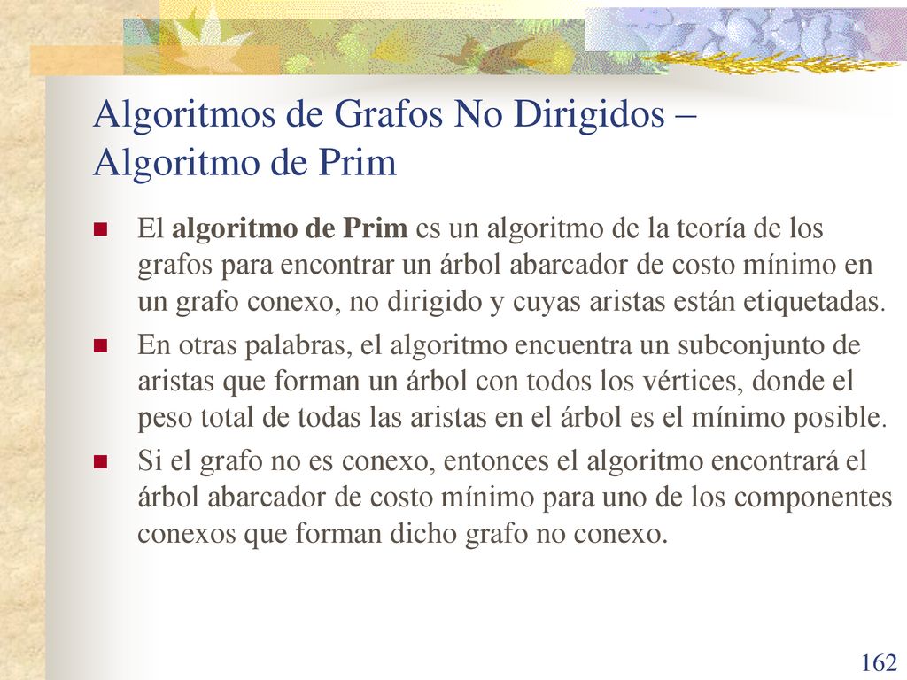 Algoritmos de Grafos No Dirigidos – Algoritmo de Prim