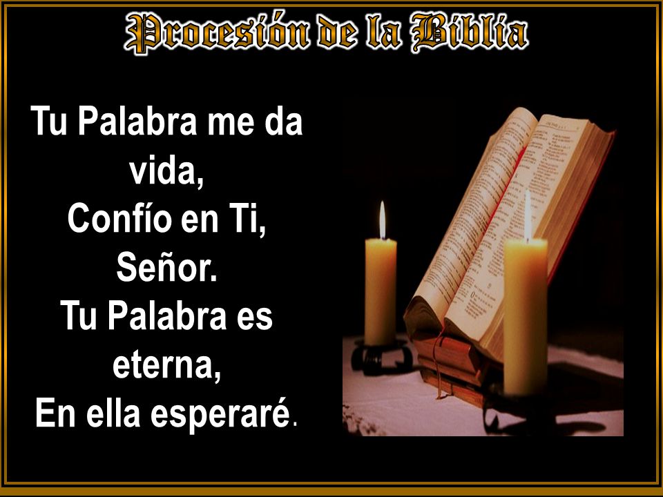 Procesión de la Biblia Tu Palabra me da vida, Confío en Ti, Señor.
