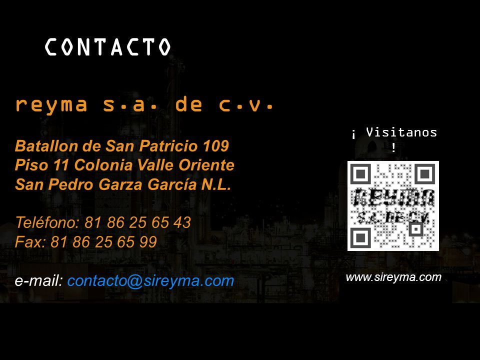 CONTACTO reyma s.a. de c.v. Batallon de San Patricio 109