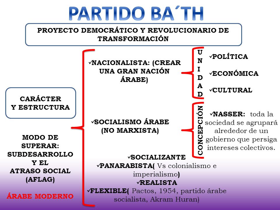PARTIDO BA´TH PROYECTO DEMOCRÁTICO Y REVOLUCIONARIO DE TRANSFORMACIÓN. UNIDAD. POLÍTICA. ECONÓMICA.
