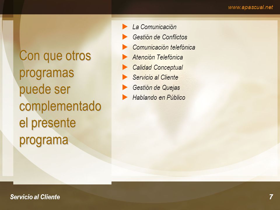 Con que otros programas puede ser complementado el presente programa