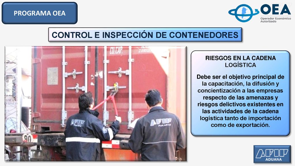 CONTROL E INSPECCIÓN DE CONTENEDORES RIESGOS EN LA CADENA LOGÍSTICA